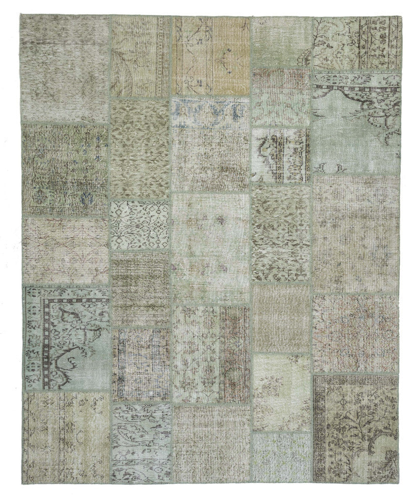 Patchwork Hand-Knotted Turkish Rug 8' 3" x 10' 2", 99 in. x 122 in.