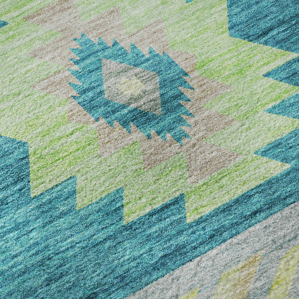 Addison Premium Washable Mayfield AMF178 Teal 9' x 12' Rug