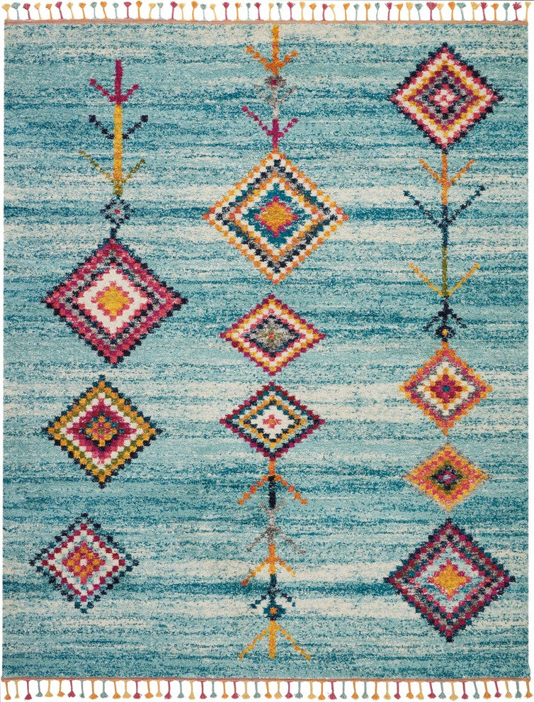 Nourison Moroccan Casbah Aqua Area Rug, 7'10"x10'6"