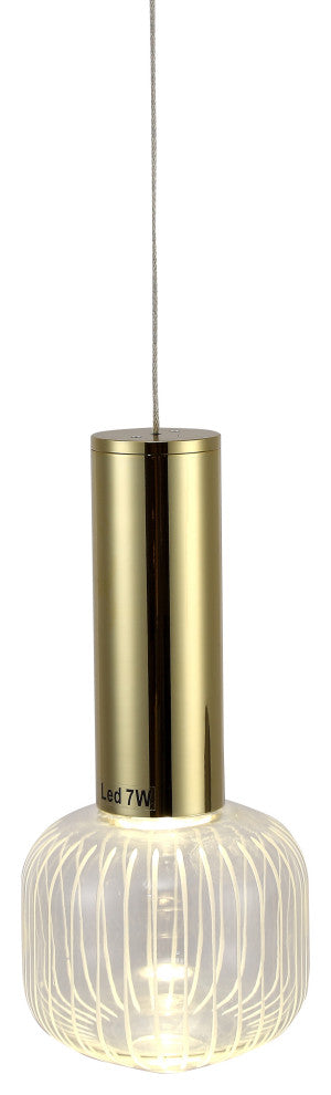 Bethel International ZD06P8G 1 Light LED Pendant, Gold