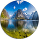 Crystal Clear Mountain Lake In Alps, Landscape Round Wall Art, 23"
