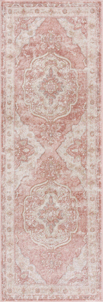 Hauteloom Kandos Area Rug, Plum/Pale Pink/Cream, 5'3" Square