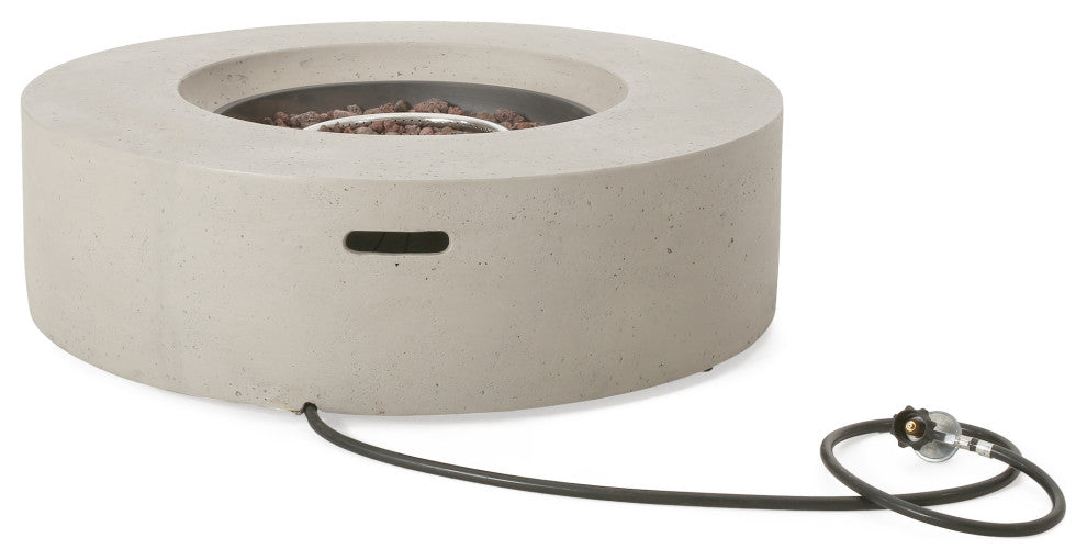 Hearth Outdoor 50,000 BTU Circular Fire Pit, No Tank Holder, Light Gray