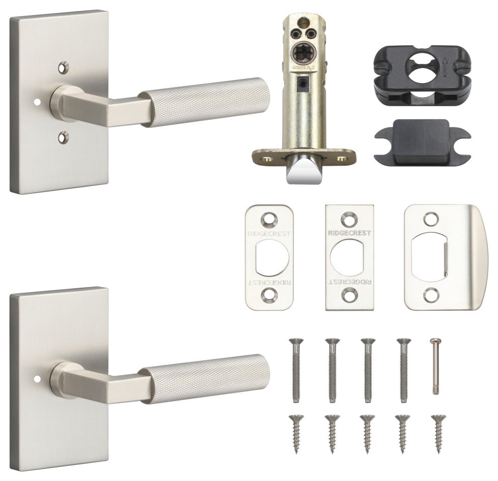 Levanto Privacy Rosette, Nickel, Knurled Grip in Nickel