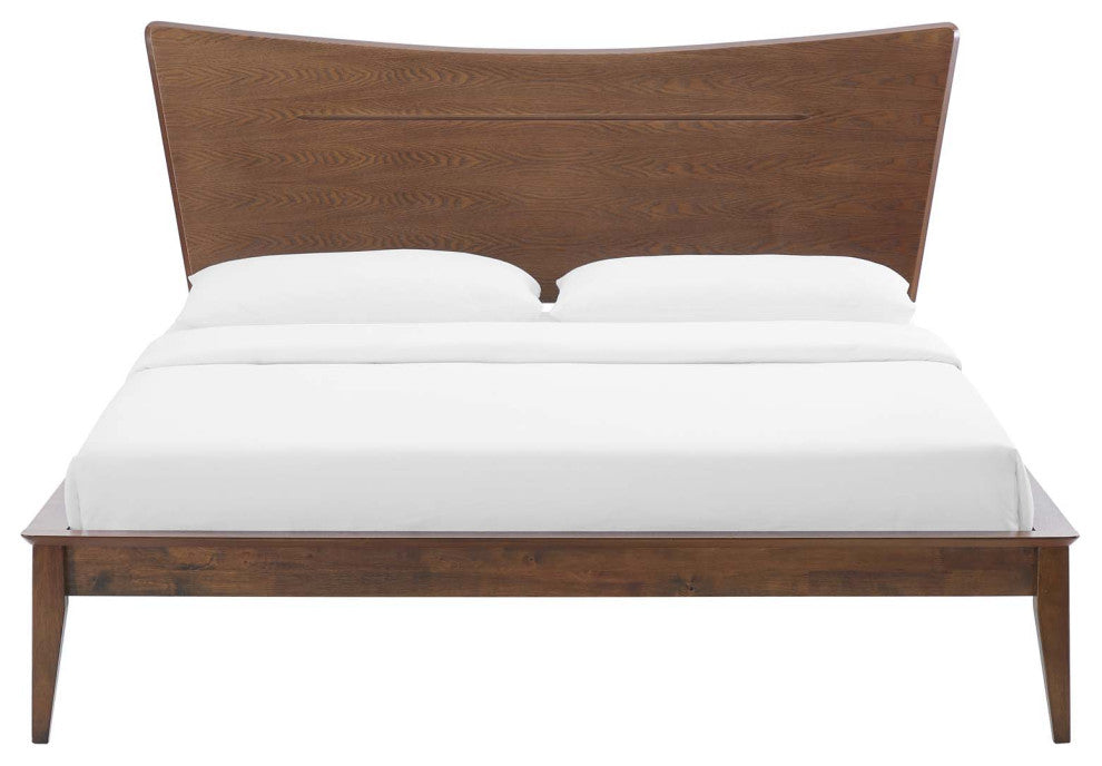 Astra Full Wood Platform Bed Walnut