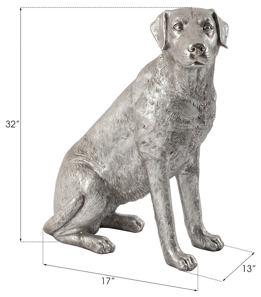 Labrador Dog, Sitting, Silver Leaf