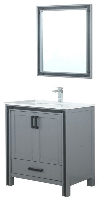 Ziva Transitional Dark Grey 30" Single Vanity Set