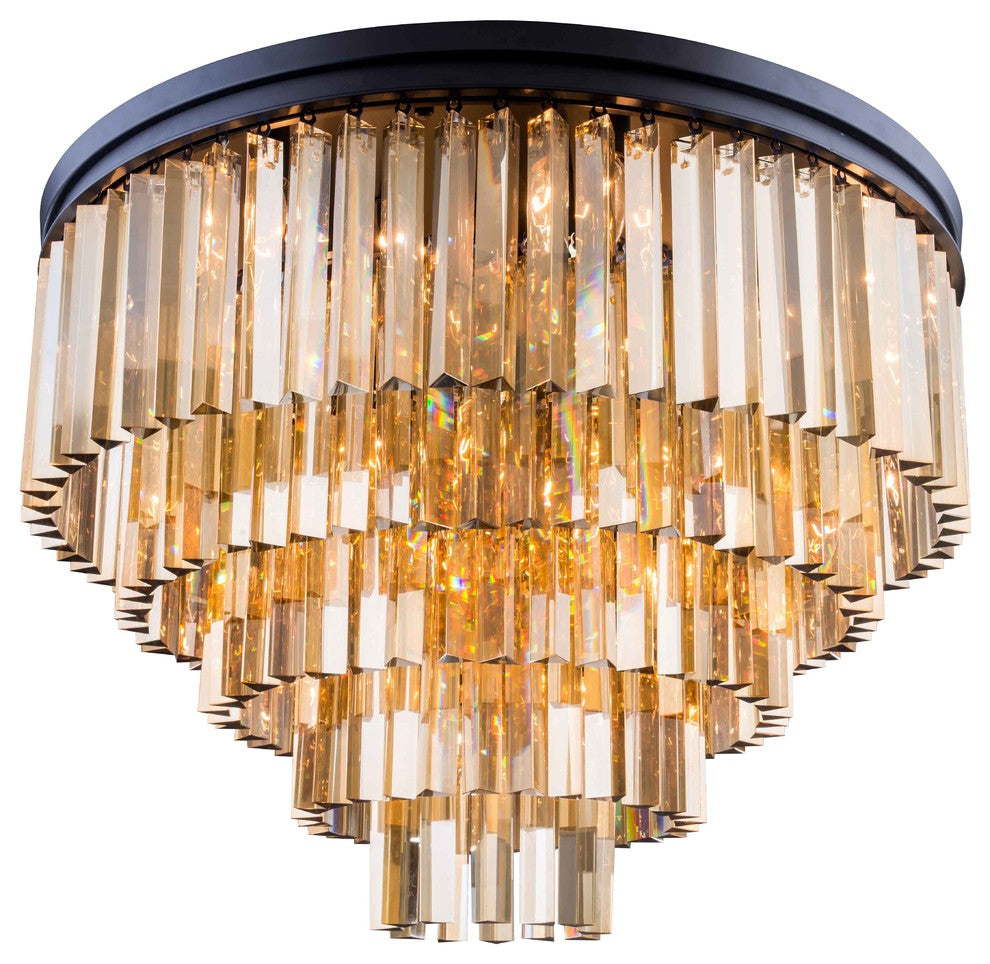 Sydney Collection Flush Mount, Golden Teak, Mocha Brown