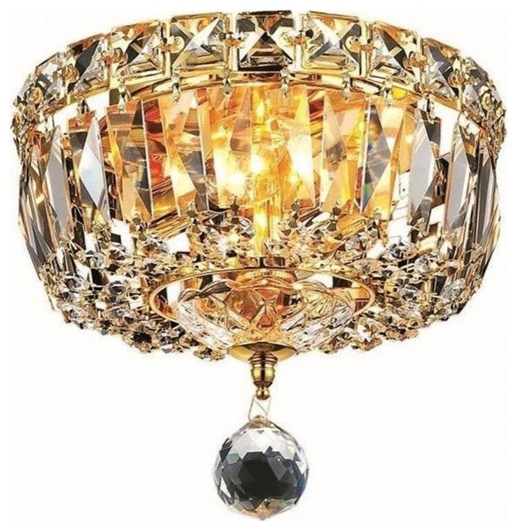 Elegant Lighting Tranquil 8" 2 Light Royal Crystal Flush Mount