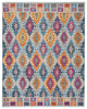 8' X 10' Blue And Pink Ogee Power Loom Area Rug