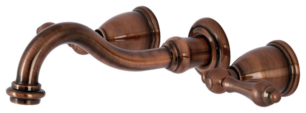 Kingston Brass KS312ALAC 2-Handle Wall Mount Bathroom Faucet, Antique Copper