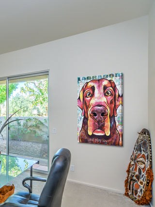 "Labrador Pop Art" Painting Print on Wrapped Canvas