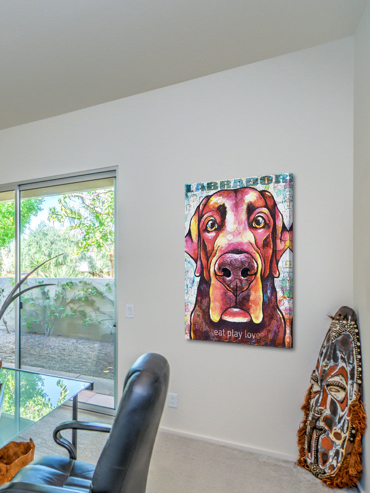 "Labrador Pop Art" Painting Print on Wrapped Canvas