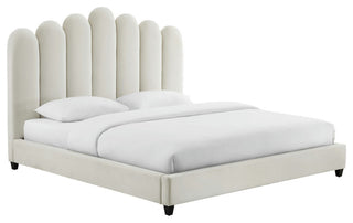 TOV Furniture Celine Cream Velvet Bed in King