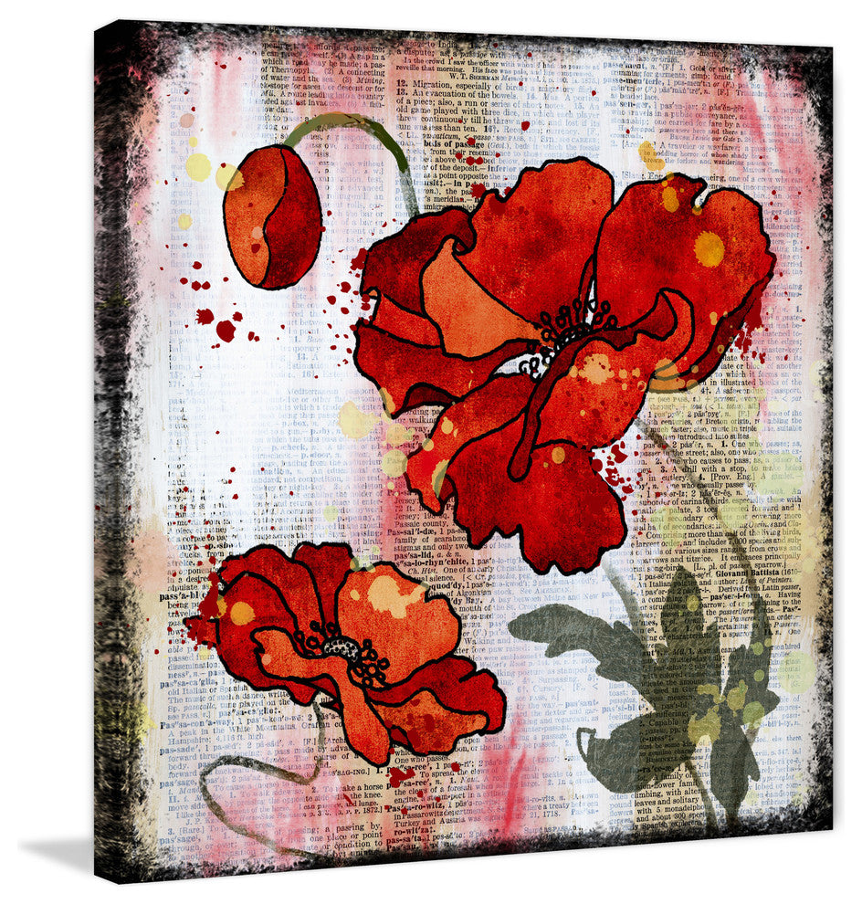 Marmont Hill, "Poppy Talk" by Vicki Butler Painting Print, Wrapped Canvas