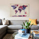 "Urban Watercolor World Map VII" by Michael Tompsett, Canvas Print, 26x18"