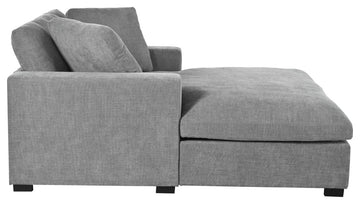 GDF Studio Extra-Large Lounge Chair With Durable Wood Legs & Cozy Fabric, Gray