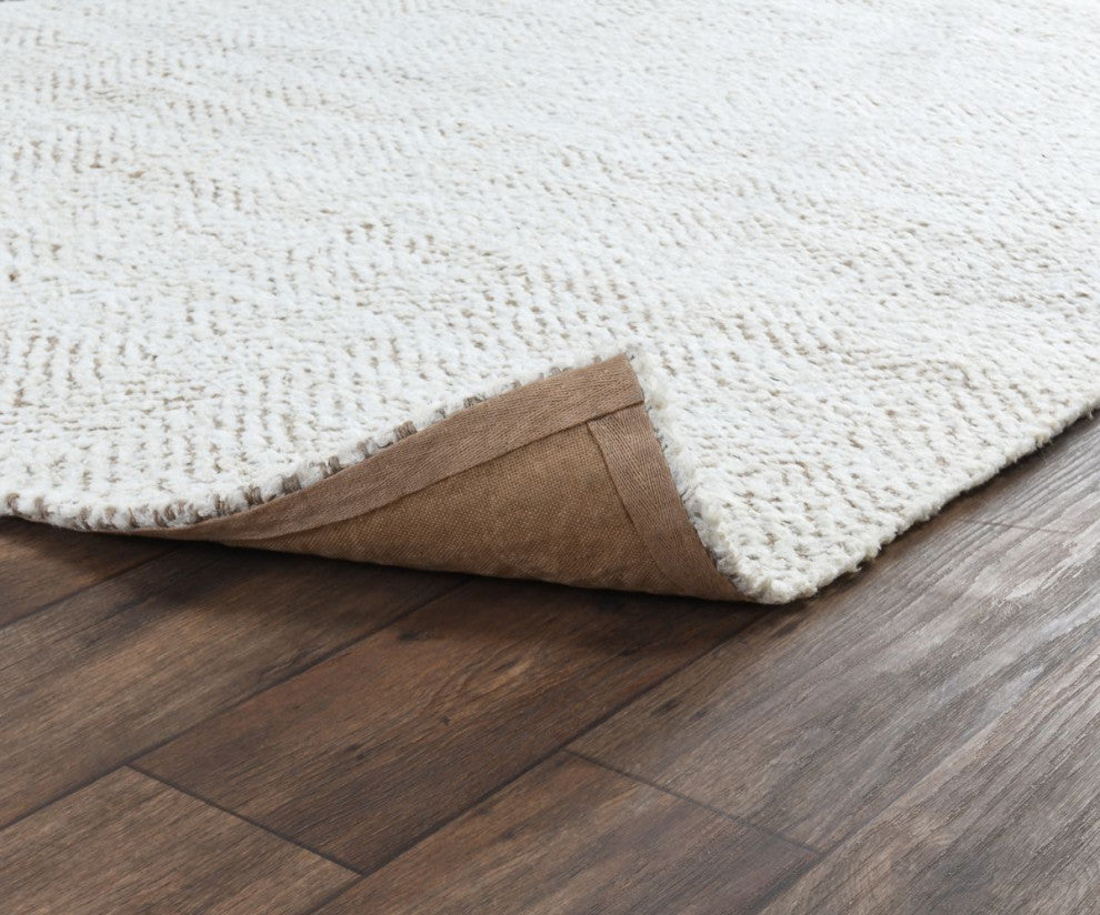 Classic Home Herringbone Chenille Ivory/Natural 8x10 Rug