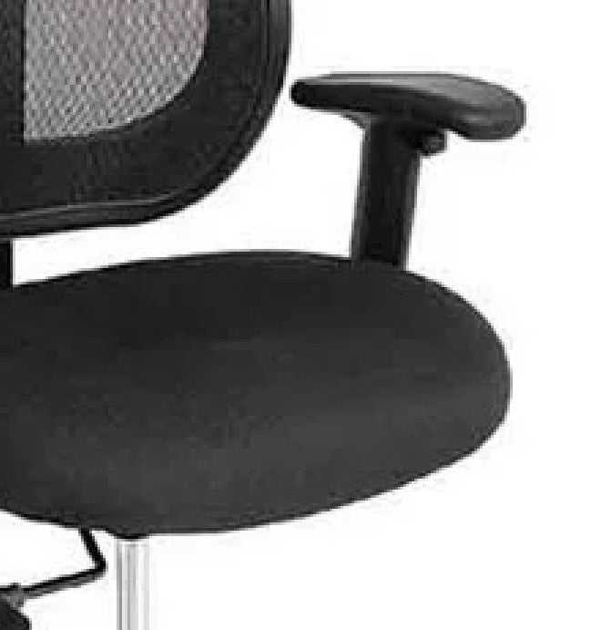 Modern Office Drafting Chair, Ergonomic Mesh Backrest & Chrome Footrest, Black