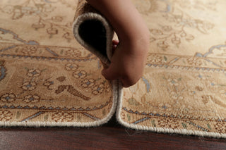 Consigned, Vintage-Style Faded Handmade Oriental Persian Area Rug, Beige, 6x10