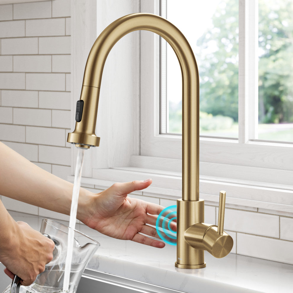 Bolden Sensor 2-Function Pull-Down 1-Handle Kitchen Faucet, Brushed Brass