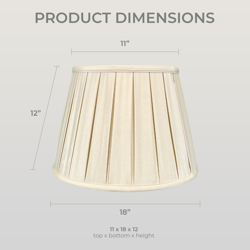 Royal Designs Empire English Pleat Lamp Shade, Beige, 11x18x12, Single
