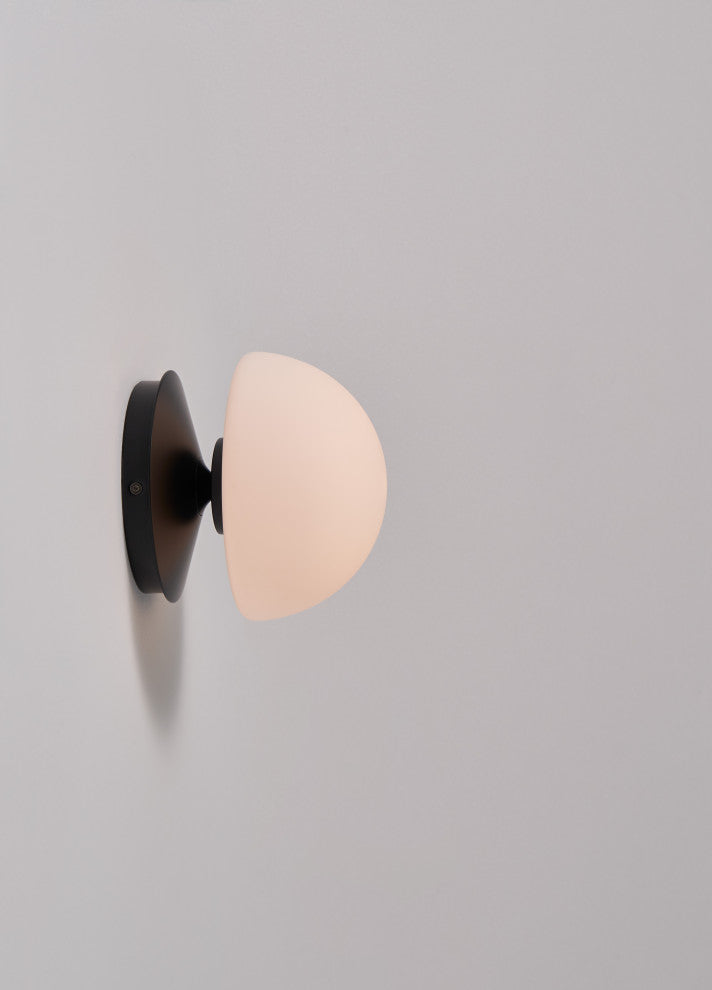 Pensee LED Wall Lamp, Matt Opal Glass/ Matt Black