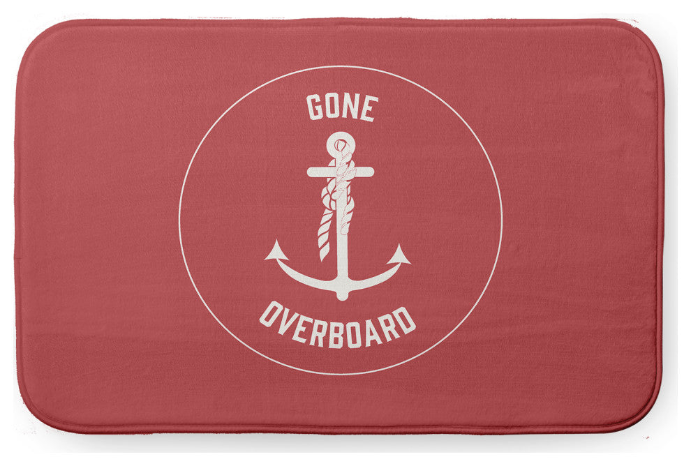 34" x 21" Gone Forever Overboard Bathmat, Ligonberry Red