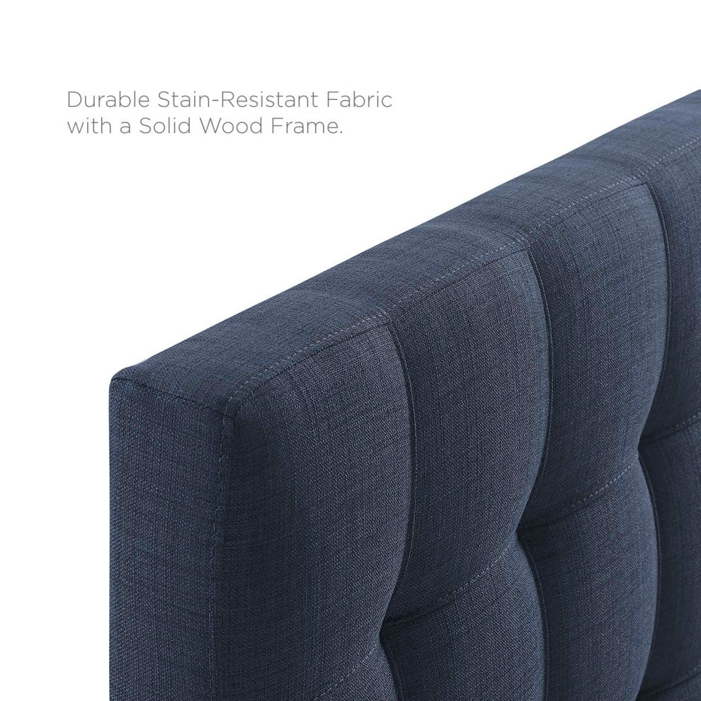 Modway Bedroom Lily Full Fabric Headboard, Navy
