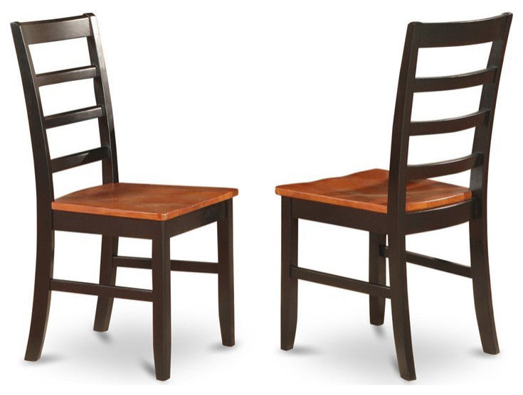 5-Piece Dinette Set With Dining Table and 4 Dining Chairs, Black/Cherry