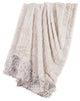 Oversized White Mink Throw with Fur Detail, 50"x80" White