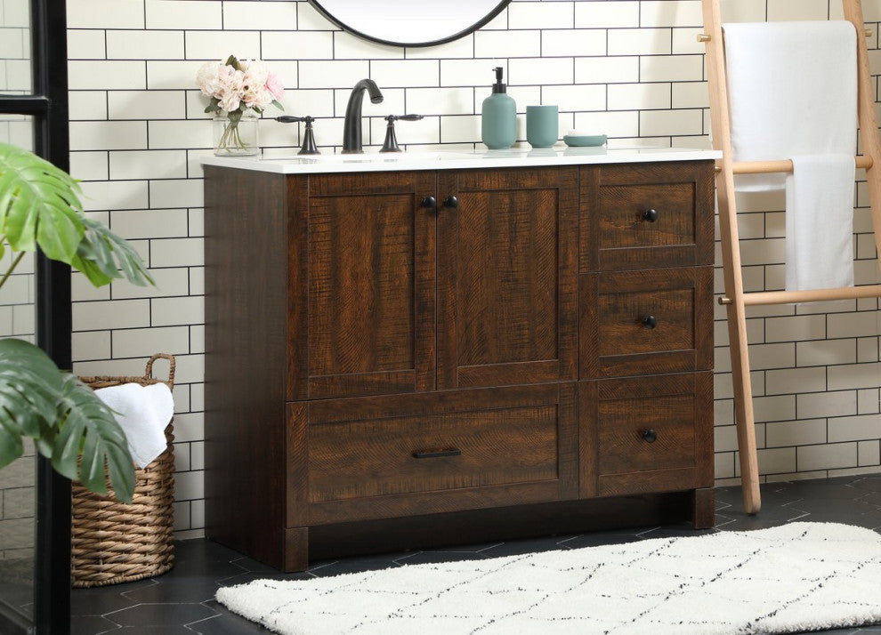 Home Living 19" Farmhouse Expresso-Light Bathroom Vanity