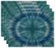 Shibori Burst, Geometric Print Placemat, Set of 4, Green
