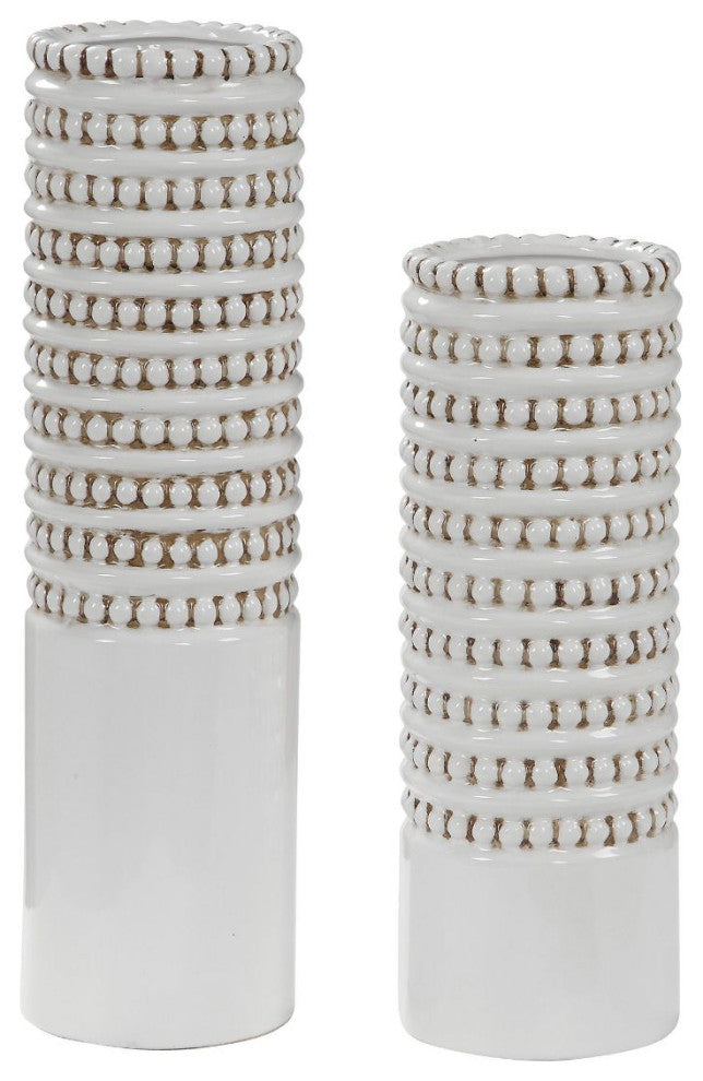 Uttermost Angelou White Vases, Set of 2