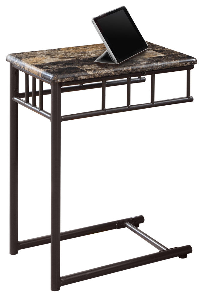HomeRoots 18" x 12" x 24" Cappuccino Brown Mdf Metal Accent Table
