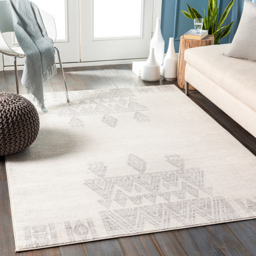 Surya Roma ROM-2325 9'x12'3" Rug, White/Light Gray/Medium Gray
