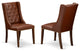 Kitchen Chairs, Brown Upholstered Chairs, Mahogany Rubber Wood Legs,Set of 2