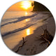 Palm Trees On Background At Sunset, Seascape Disc Metal Artwork, 11"