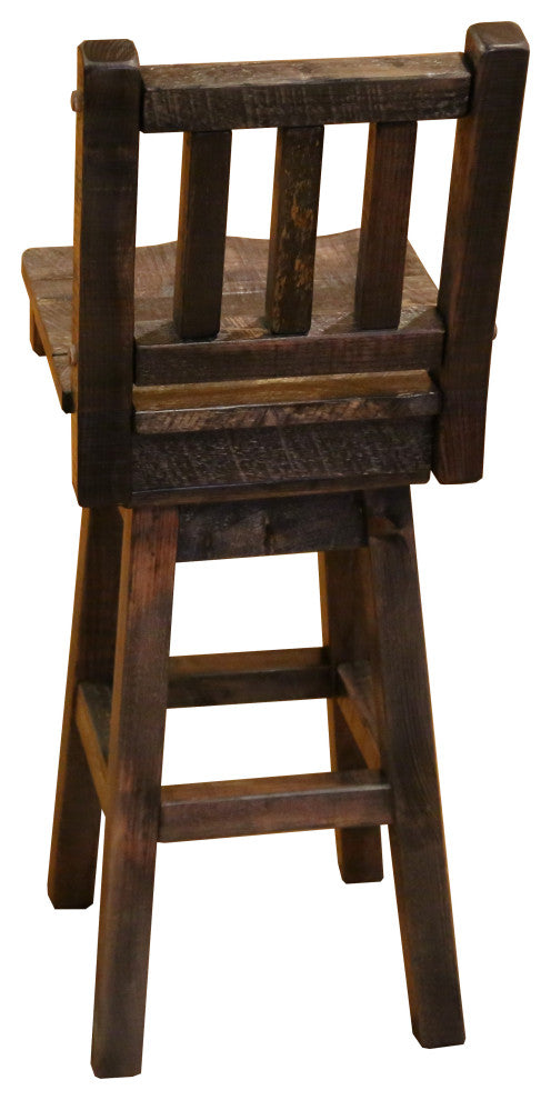 Barnwood Style Timber Peg Swivel Stool, Dusk, Counter Height