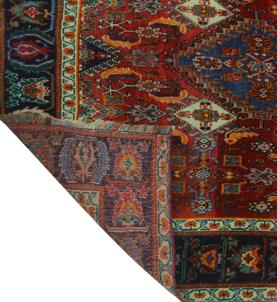 Vintage Distressed Fazal Red Rug