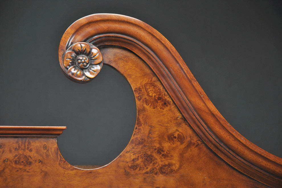 Burled Bookcase Secretary Desk