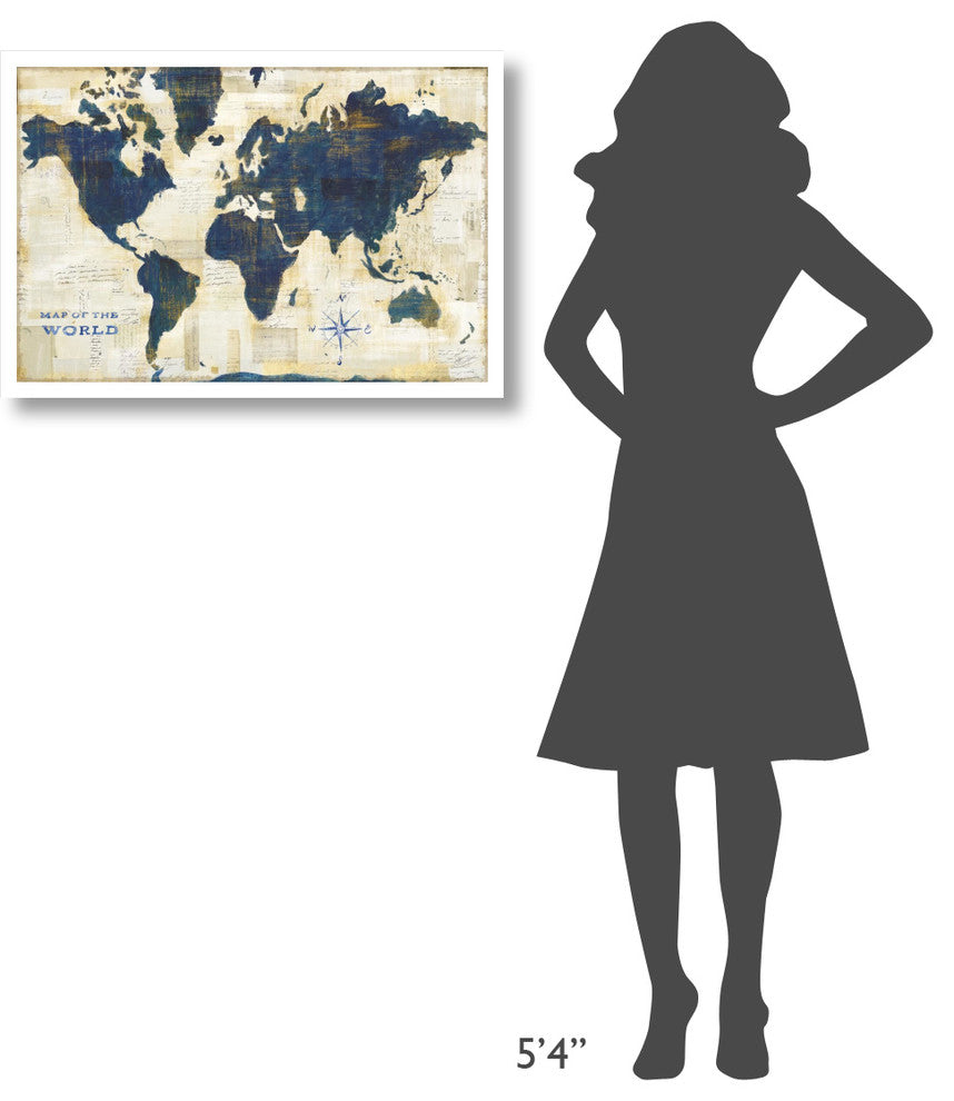 "World Map Collage" Digital Paper Print by Sue Schlabach, 32"x22"