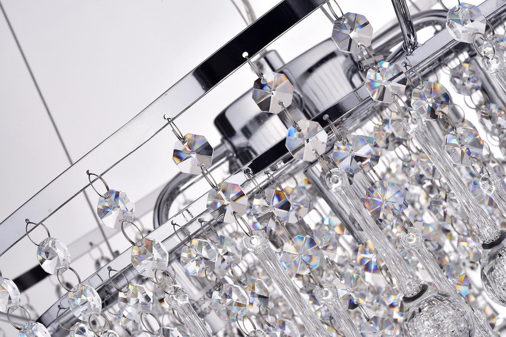 Kailee 5-Light Cascading Crystal Chandelier Chrome Ceiling Fixture Glam