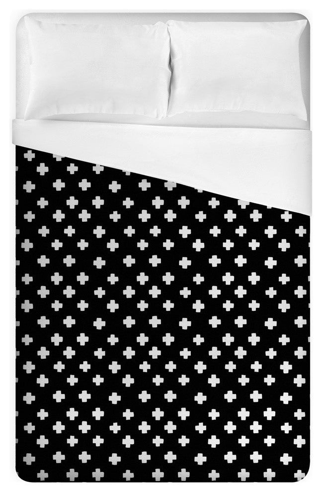 Black Swiss Cross King Duvet Cover