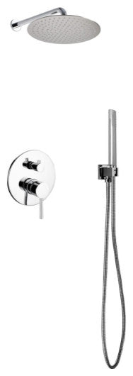Aqua Rondo Shower Set With 12" Rain Shower and Handheld, Chrome