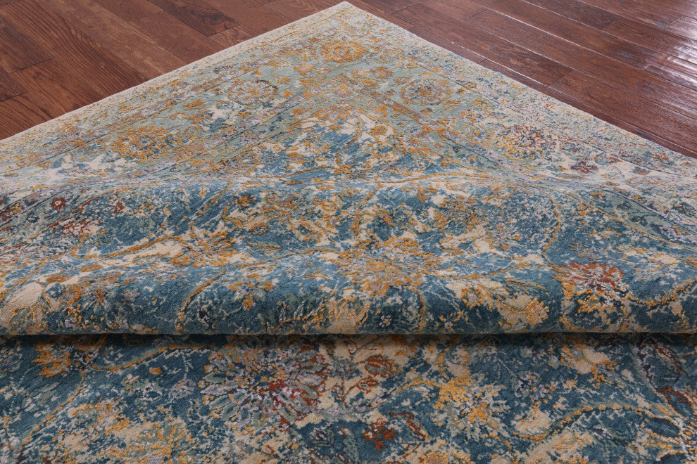 Wool and Silk Persian Hand-Knotted Rug 7' 11" X 10' 2" Q7083