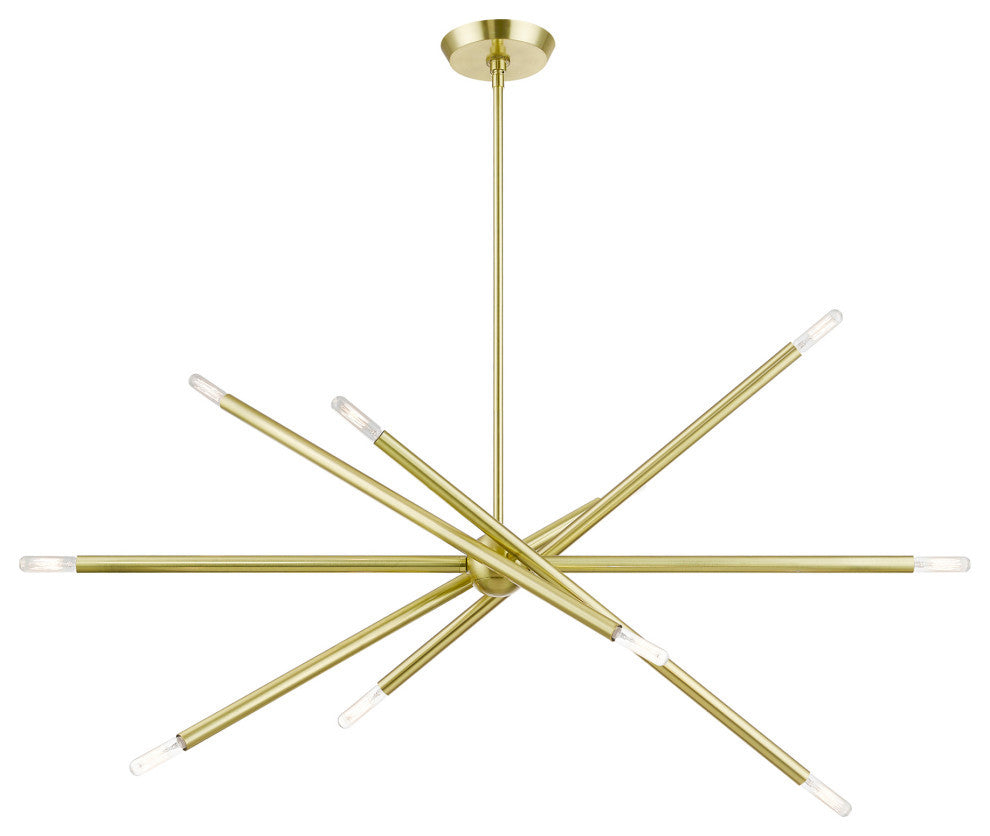 Soho 10 Light Satin Brass Linear Chandelier
