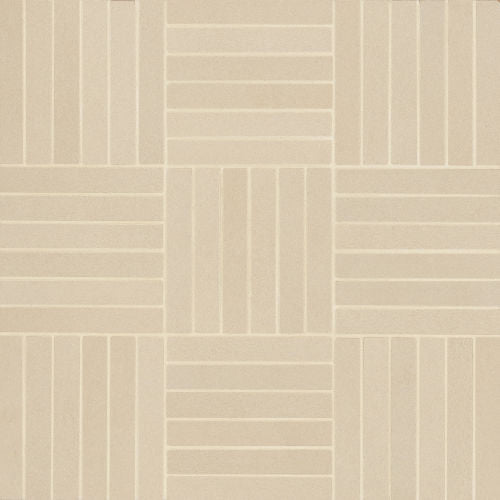 Sahara .5" x 4" Matte Crosshatch Porcelain Mosaic Tile, Ecru (6-pc/5.81 sqft.)