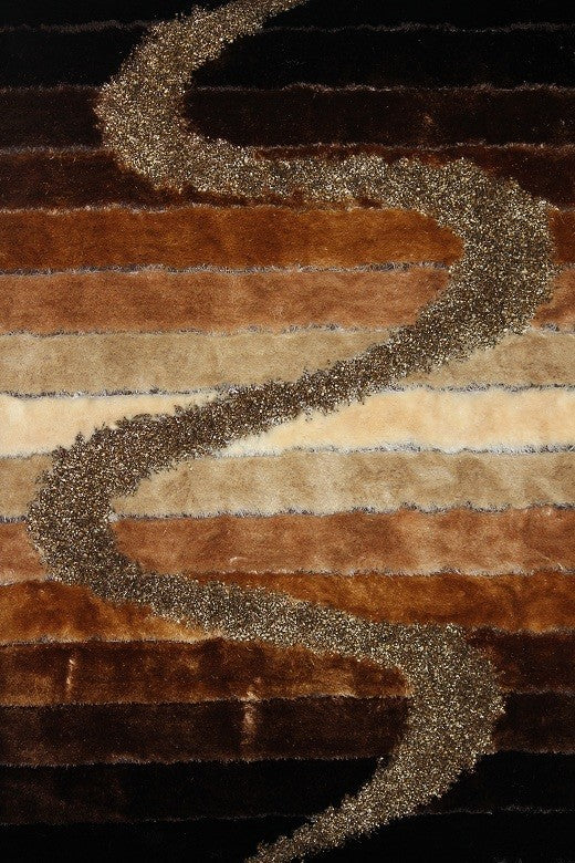 4'x6' Shaggy Brown Area Rug For Indoor Bedroom