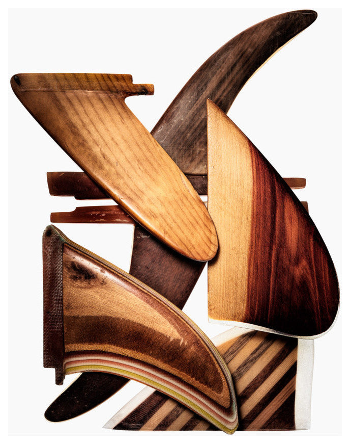"Handmade Wood Fins", Surf Art Photograph, Unframed, 40''x52''